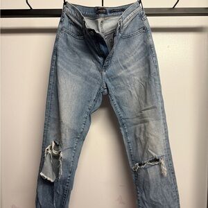 Distressed Banana Republic High-Rise Straight-Leg Jeans for Tall Women